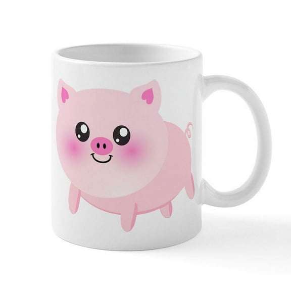 CafePress - Cute Pig Mug - 11 oz Ceramic Mug - Novelty Coffee Tea Cup