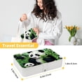 thumbnail image 5 of Panda PU Leather Earring Holder Jewelry Organizer with Removable Compartment and Necklace Holder, Portable, 5 of 6