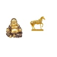 thumbnail image 1 of Escultura de caballo de Buda Maitreya, adorno de mesa Feng Shui, estatua de Buda sonriente, figura de animal, resina grabada, decoración de aniversari, 1 of 8