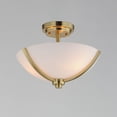 thumbnail image 3 of Deven 3 - Light Satin Brass Brass Modern / Transitional Incandescent Glass And Steel Flush Mount Light, 3 of 5