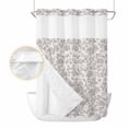 thumbnail image 2 of Farmhouse Flower No Hook Shower Curtain Waterproof, Bathroom Curtains with Snap in Liners and See Through Top Window, Botanical Vintage Grey Leaf Plant Hotel Style Bathtub Curtains Shower 72"Wx84"L, 2 of 8