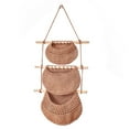thumbnail image 1 of AMERTEER Wall-Mounted Three-Tier Fruit Hanging Basket Bohemian Fruit Net Pocket Hand-Woven Rope Hanging Basket Flower Pot B, 1 of 7