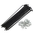 thumbnail image 1 of Unique Bargains 40 radios 14G J Bend de 138 mm x 2 mm con cabecillas para bicicleta de acero negro, 1 of 1