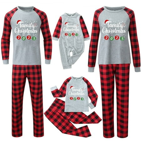 

Christmas Pajamas for Family Red Family Christmas Pjs Matching Sets Christmas Deer Plaid Print Long Sleeve T Shirt Top And Pants Xmas Sleepwear Holiday Family Matching Pajamas Outfit