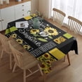 thumbnail image 2 of Black Sunflower Sunshine Pattern Rectangle Tablecloth 60"x84",Waterproof Polyester Rectangle Table Cloth, Wipeable Spillproof Polyester Tablecloth for Dining, Camping, Indoor and Outdoor, 2 of 5