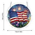 thumbnail image 3 of Patriotic Acrylic Suncatcher Stained Glass Style Window Hanging Ornament Independence Day Memorial Day Home Decor With Chain, 3 of 6