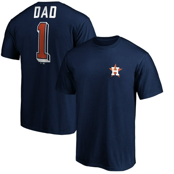Men's Navy Houston Astros Number One Dad T-Shirt