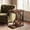 Mix Brown & Black, variant on Tribesigns 2-Tier Narrow End Table, C Shaped Side Table Bedside Table with Metal Frame & Open Shelf for Living Room (2, Light Brown & Gold)