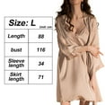thumbnail image 2 of Conjunto de 2 piezas de camisón de satén con bata para mujer, camisón sexy de encaje, camisón sin mangas, 2 of 7