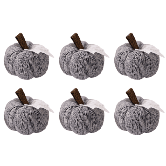 Cosecha Calabaza Ganchillo Calabazas Punto Otoño para Bodas (gris)