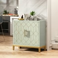 thumbnail image 4 of HLR 30.7"W Green Accent Cabinet with 2 Doors, Entryway Cabinet with Gold Trim, Modern Buffet Sideboards, 4 of 7