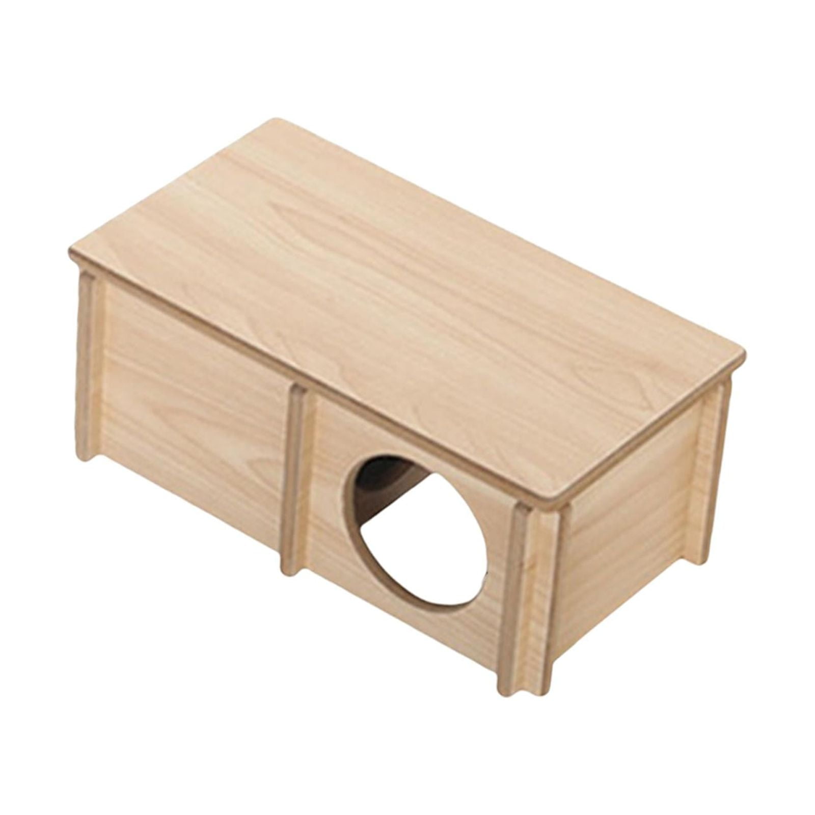 Hamster House Cage Accessories Landscaping Supplies Hut Cabin Hideaway Hamster Hideout Wooden Toy for Rat Syrian Hamsters Lemmings Small Pet Two Room