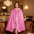thumbnail image 4 of Lutiedan Medieval Renaissance Cloak with Hood Unisex Adult Sequin Cape Halloween Party Costume Short Cape for Women Men, 4 of 7
