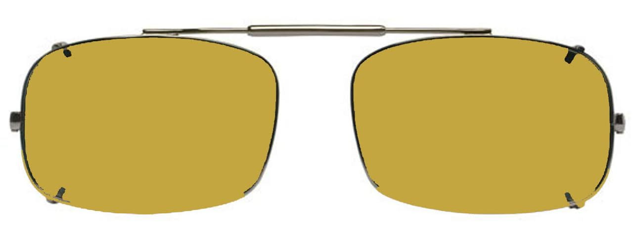 DRX Rec 54 x 35 Eye Visionaries Polarized Clip on Sunglasses Bronze Frame 