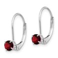 thumbnail image 2 of 14k White Gold 4mm Garnet/January Earrings, 2 of 3
