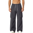 thumbnail image 5 of Daiosportswear Men's Streetwear Workwear Pants Loose Straight Leg Casual Daily Wear Trousers Dark Gray XXL, 5 of 9