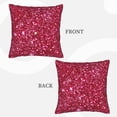 thumbnail image 3 of Bingfone Pink Glitter Linen Throw Pillow Covers Cushion Case Pocket Button Vintage Farmhouse Pillowcase for Sofa Couch Bed 20"x20", 3 of 9