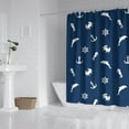 thumbnail image 3 of Nautical Shower Curtain for Bathroom, Anchor, Boat, Lighthouse and Ocean Waves Print, Coastal Marine Seaside Theme with Map, Compass, Coral and Sailing Design, Waterproof 72x84, 3 of 5