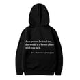 thumbnail image 5 of SONXAHE Kid's Minimal Script Dear Person Behind Me Text Back Printed Hoodie Long Sleeve Casual Pullover Kindness Hooded Sweatshirt,Black, 5 of 5