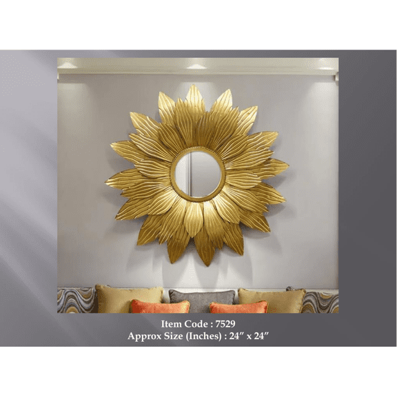 Satyankit Round Gold Wall Mirror