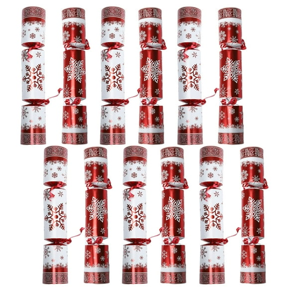 Adorno para fiesta de Navidad, diseño de copos de nieve rojos y blancos que no se rompen