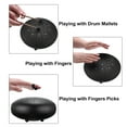 thumbnail image 3 of Steel Tongue Drum, 12 Inch 11 Notes Steel Hand Drums with Bag, Drum Mallets and Music Book (Black), 3 of 6