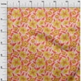 thumbnail image 3 of oneOone Georgette Viscose Medium Yellow Fabric Floral Sewing Craft Projects Fabric Prints By Yard 42 Inch Wide, 3 of 4