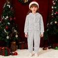 thumbnail image 7 of WOYY Boys Girls Hooded Jumpsuit Winter Warm Soft Pajama Zipper Onesie, Sizes 5-6, 7 of 7