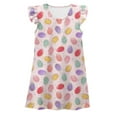 thumbnail image 1 of Liyamei Robe de Nuit à Petites Manches Volantées pour Filles, Imprimé de Pâques d'Été, Robe d'Intérieur Confortable pour Enfants, 7-8 Ans, 1 of 2