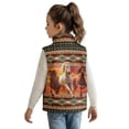 thumbnail image 4 of Binienty Aztec Tribal Horse Girls Zip Up Jackets Size 9-10 Warm Thick Fleece Outerwear Vests With Pockets Lightweight Fuzzy Fluffy Fleece Waistcoat Big Kids Comfy Thick Fall Winter Clothes, 4 of 7