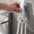thumbnail image 3 of Riguas Toothbrush Toothpaste Holder Strong Load-bearing Punch Free Wall Mounted Shaver Organizer Toothbrush Storage Rack, 3 of 8