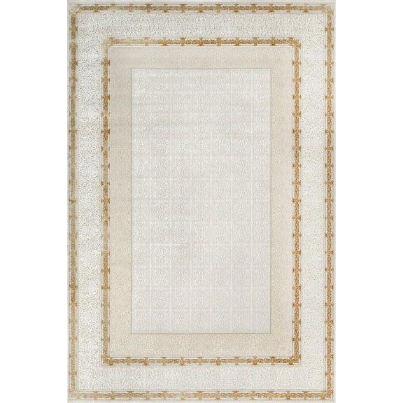 Cream Framed Area Rugs for Living Room Washable Rugs Boho Moroccan Area Rug Soft Neutral Geometric Bohemian Carpet Distressed Indoor Rug for Bedroom Dining Room Office Foldable Nonslip Rug