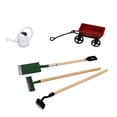 thumbnail image 2 of 1/12 Ensemble de Maison de Poupée Fée Équipement de Jardin Outils Arrosage Peut Charrette Rouge, 2 of 5