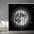 thumbnail image 2 of Full Moon Shower Curtain Fantasy Black Starry Sky Glowing Gray Moonlight Stars Outer Space Universe Galaxy Fabric Bathroom Decor Set with Hooks,Black Gray(84" Wx70 H), 2 of 3