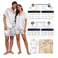 thumbnail image 4 of EKOUAER Satin Matching Pajamas Sets Couple Silk Button Down Sleepwear Women & Men Short Sleeve Pjs Lounge Set, 4 of 6