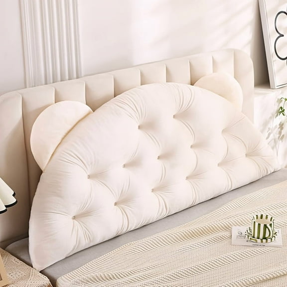 1pc Elegant Vintage Bear Ear Pillow - Large Soft Sofa & Bed Pillow, Hand Wash Only, All-Season Home Decor & Comfort Seat Cushion, 100% Polyester, Mixed Colors