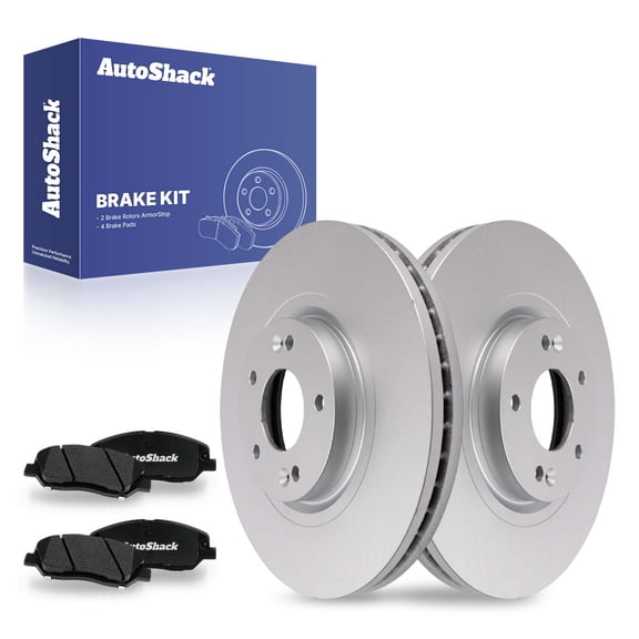 AutoShack Front Brake Rotors Ceramic Brake Pads | Replacement For 2014 Kia Sedona 2007-2010 Hyundai Entourage 3.5L 3.8L V6 FWD | Coated | 6-PC Brake Kit | ArmorStop