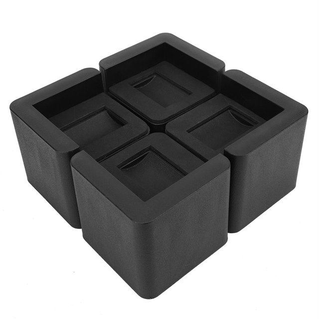 Elevadores de cama duraderos multifunción, elevadores de muebles cuadrados negros para sofá, cama, silla y mesa