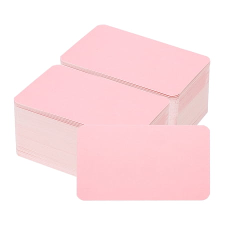 Uxcell 200 Sheets Small Blank Cards, 2.1"x 3.5" Double Sided Thick Cardstock 350gsm Cardstock Rounded Corner Index Card for DIY Thank You Greeting Gift Tags Paper Crafts, Pink