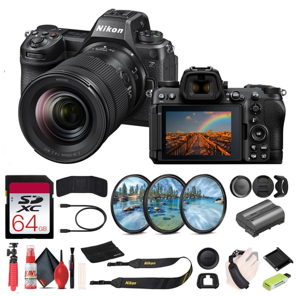 Nikon Z6III Mirrorless Camera 24.5MP Full Frame with 24-120mm f/4 Lens 4K Video Bundle 64GB Card Filter Kit Tripod (International Model)