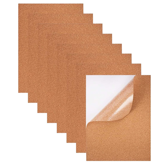 Pack of 8 Cork Board Self-Adhesive 1mm Thickness 30 X21 cm Cork Wall Pin Board DIY Cork Board for Wall Floors Decoration,8 x cork board