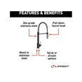 thumbnail image 5 of Lippert Coiled Pulldown Kitchen Faucet - Black Stainless Steel - Model 2022109922, 5 of 5