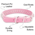 thumbnail image 5 of Golden Spike Collar for Dogs,With traction rope Spiked Dog Collar, Durable PU Leather Studded Dog Collar with Leash, Funny Mushrooms Rivet Small Puppy Pet Cat Adjustable Collar 1Pack, 5 of 7