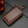 thumbnail image 1 of Home Organization High Capacity Leather Key Pouch Large Capacity Zipper Car Key Case, 1 of 2