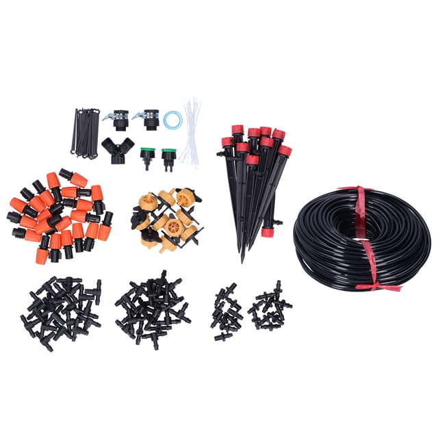Sistema de riego por goteo para jardín con manguera de 40 m y 4/7 pulgadas, kit de riego para invernaderos y césped.