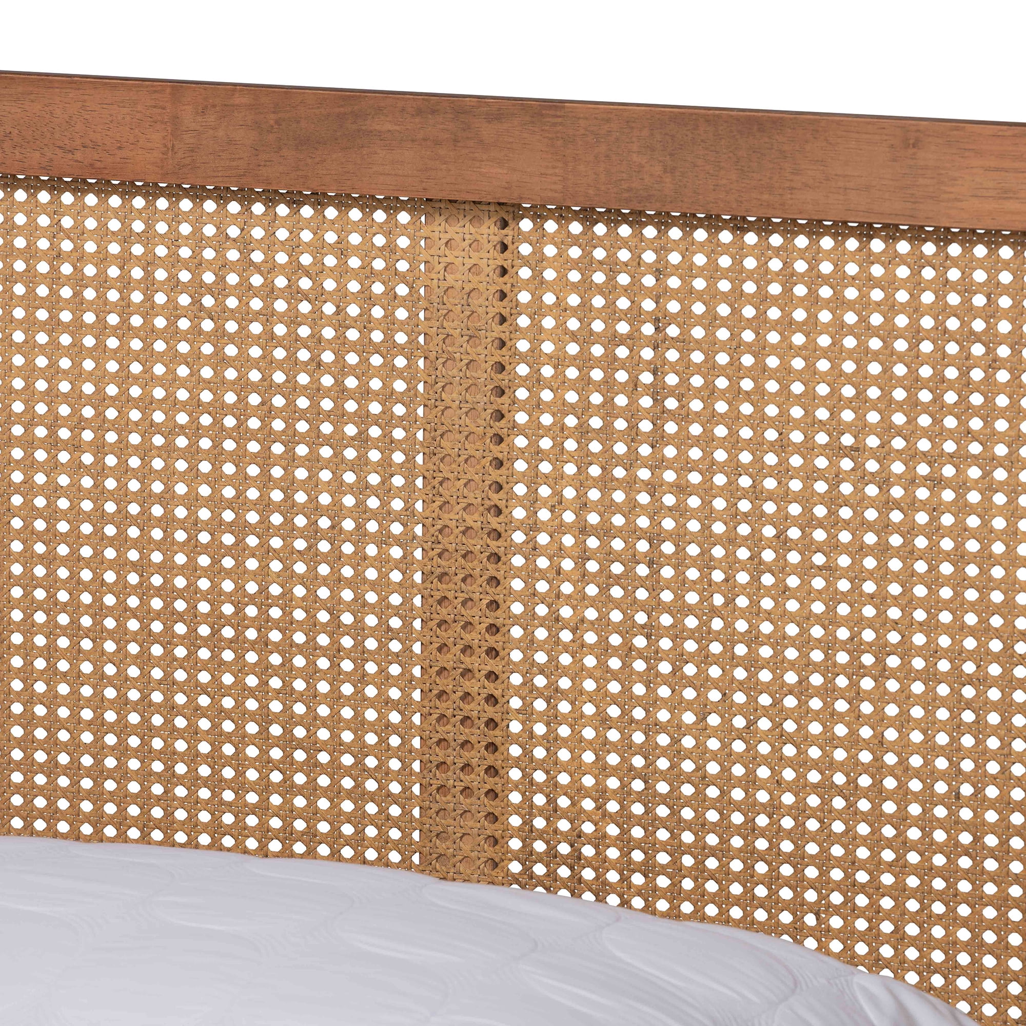 Baxton Studio Asami Mid-Century Engineered Wood Platform Bed, Queen, Walnut Brown