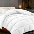 thumbnail image 2 of 100% Cotton All Season 1pc Box Stitched Comforter, Duvet Insert Cover, Pattern Solid White Color Full (79"x90") Size Machine Washable Lightweight, 2 of 5