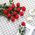 thumbnail image 6 of Morttic 12pcs Artificial Flowers Realistic Silk Rose Flower Bouquet Long Stems Faux Flowers Home Wedding Party Decor(Red), 6 of 7