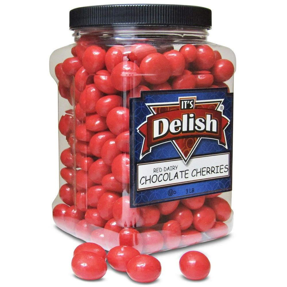 Gourmet Red Chocolate Covered Cherries by It's Delish, 3 lbs Jumbo ...