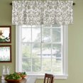 thumbnail image 3 of Spring Flowers Curtain Valances for Windows, Kitchen Valance Window Treatments Panel 2 Pack, Farmhouse Sage Green Pastoral Floral Leaf Rod Pocket Short Curtains for Bathroom Bedroom 54 x 18 Inch, 3 of 8